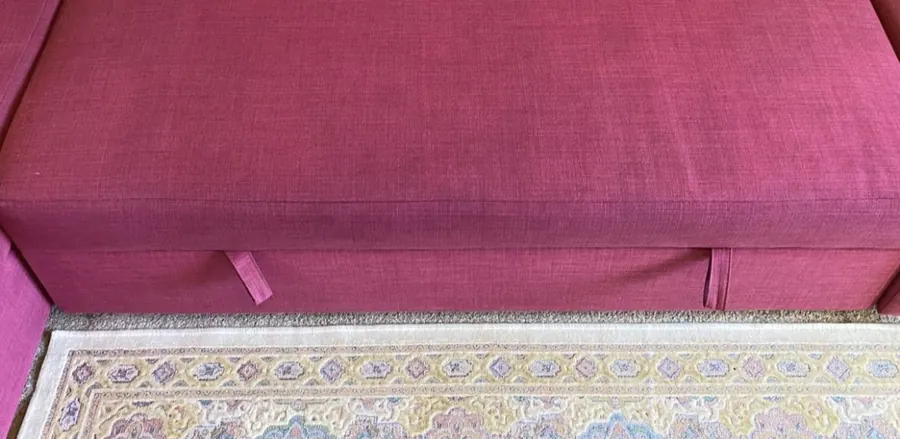 Raspberry sleeper sofa after cleaning