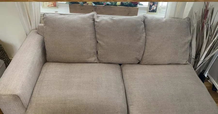 Gray sofa after cleaning