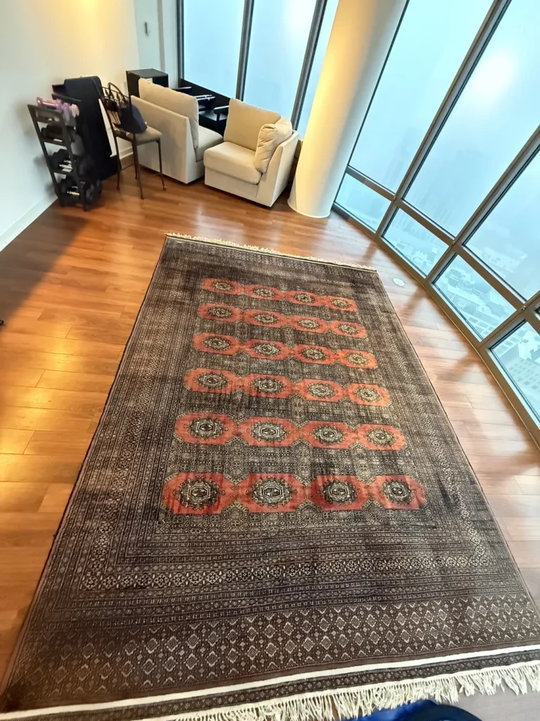 Area rug in a sunroom