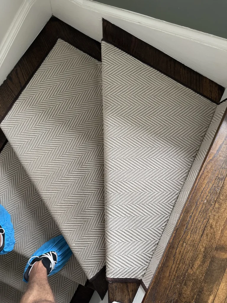Carpeted stairs